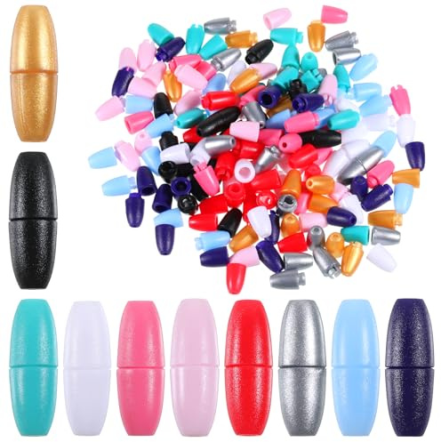100Pcs 24mm Plastic Breakaway Clasps, Bead Barrel Connectors, Necklaces Safety Clasps, Bracelet Barrel Clasp, Jewelry Making Cord Clasp Multicolor