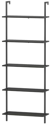 HOOBRO 5-stufiges Leiterregal, Vertikales Regal, Bücherregal, Standregal für Wohnzimmer, Schlafzimmer, Küche, Arbeitszimmer, Schwarz EBB53CJ01