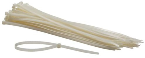 Perel Kabelbinder Nylon weiß, 100 Stück, Kabelbinder 500 x 8,8 mm, UV-beständig, selbstverriegelnd, 80 kg Zugkraft, für schwere Anwendungen drinnen und draußen