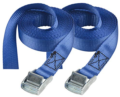 Master Lock 4363EURDAT Sangles Valise avec Boucle en Zamak, Bleu, 2,50m x 25mm sangle, Pack de 2