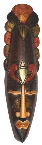 Wogeka - 50 cm Ethno Wandmaske - Handarbeit aus Holz geschnitzt als Geschenk-Idee zur Deko Afrika Maske 31