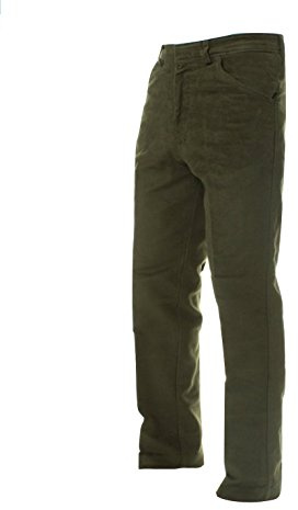 Carabou Mens Moleskin Trousers, by Inside Leg: 29 (Short), Trouser Size: 44, Exact Colour: Olive