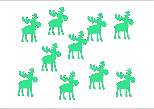 Miniblings 10x Bügelbilder Aufnäher 32mm GLATT Elch Rentier Elche Xmas Patch Bügelbild I Kinder Bügelflicken Patches zum Aufbügeln - Flexfolie - Applikation Nähen, Farbe:türkis