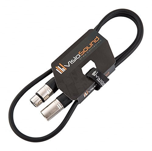 Male to Female XLR Mic Lead/Balanced Microphone/Mic Patch Cable / 7 Colours 1m Black