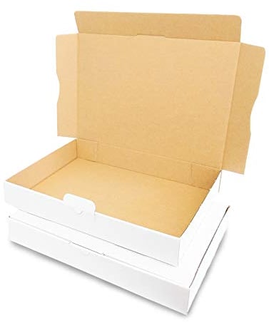 verpacking 50 Carton d'expédition pliable 32 x 22,5 x 5 cm, Blanc, MB-4 cartons d'expédition extra-plats DIN A4 (31,5 x 22 x 4,5 cm) Poste Boîte pliante