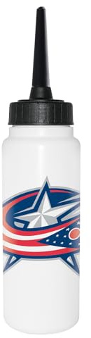 Sherwood NHL Gourde 1000 ml Columbo Blue Jackets, pour le hockey sur glace, gourde de sport avec logo NHL Club, paille en silicone souple