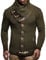 Leif Nelson Men Cardigan Jacket Shawl Collar LN-4195 Khaki Medium