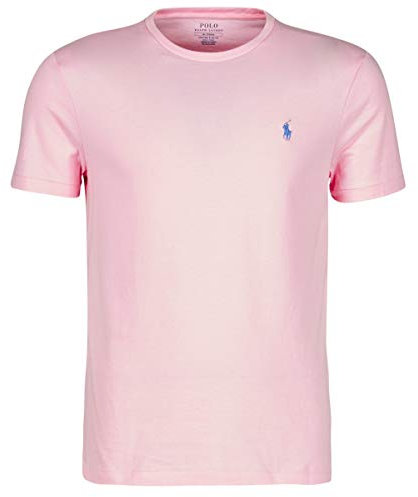 Polo Ralph Lauren MOD. 710671438 T-Shirt Girocollo Maniche Corte Cotone Custom Slim Fit Uomo Rosa XL