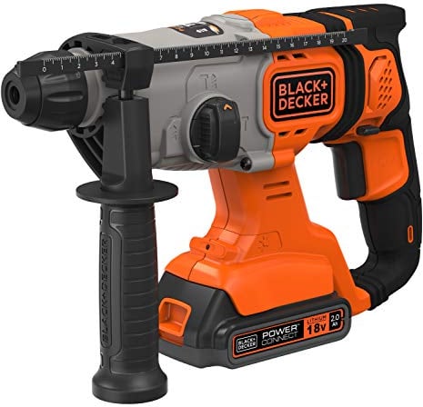 BLACK+DECKER BCD900D1S, Martillo SDS-Plus 18V con 1 Batería 2.0 Ah