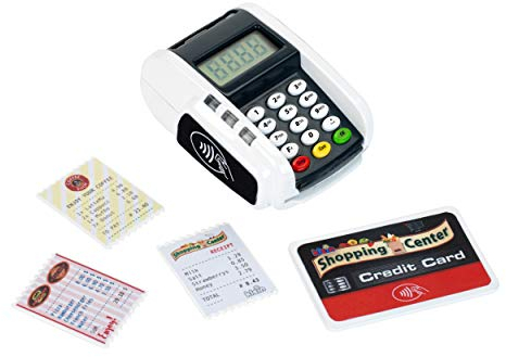 Theo Klein 9360 Bezahl-Terminal mit Licht & Sound I Batteriebetriebene Ergänzung zu Spielzeugkassen I Inkl. Contactless-Payment-Funktion I Maße: 11 cm x 8 cm x 5 cm I Spielzeug für Kinder ab 3 Jahren