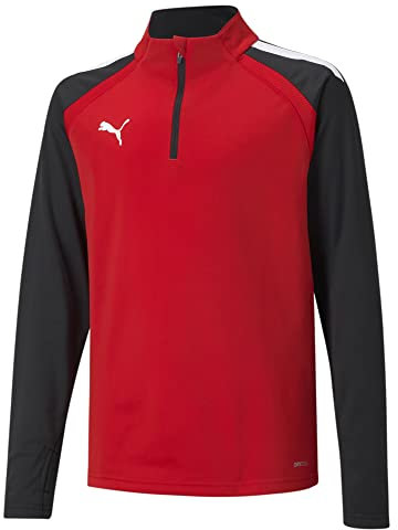 PUMA Unisex Kinder Teamliga 14 Zip Top Jr Sweater, Puma Red-puma Black, 128