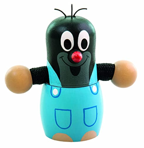 DETOA dose mit Maulwurf junior 11 cm Holz schwarz/blau