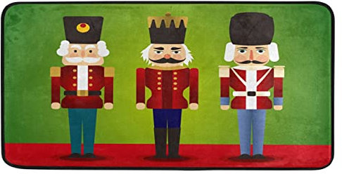 Christmas Nutcracker Theme Kitchen Floor Mat Non Slip Absorbent Bath Rug Comfort Doormat Runner Rug for Bathroom Hallway Entryway Living Room Bedroom 39 x 20 Inches