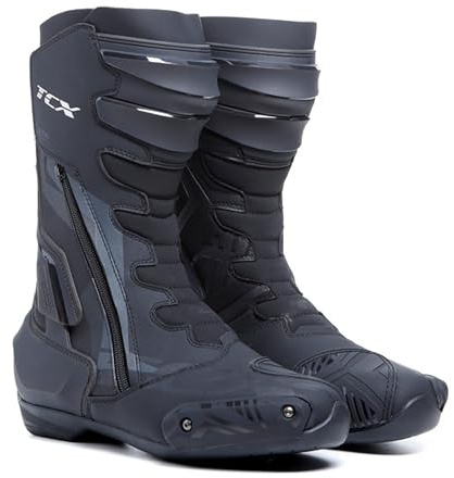 TCX Herren S-tr1Herren-Motorradstiefel, Sportlich und Zertifiziert, Motorradstiefel mit Mikrofaser-Obermaterial, Seitlichem Elastik-Reißverschluss und Klettverschluss | Sportlicher Fahrkomfort