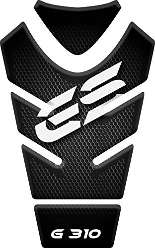 Tankpad aus Kunstharz, 3D-Effekt, kompatibel mit BMW G 310 GS (Carbon und Weiß)
