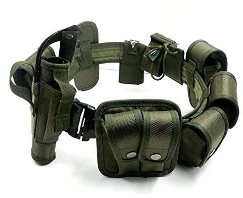 ACEXIER Multifunctional 10in1 Tactical Security Duty Belts Gun Holster Flashlight Pouch Sets Utility Kit Belt Military Police Duty Belt