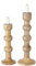 Boltze Kerzenständer Bubbles (2-teiliges Set, Kerzenhalter aus Holz, stilvolles Design, Dekoration Esstisch / Kommode, Boho Stil) 2025157