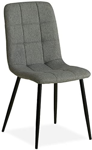 Homestyle4u 2217, Wohnzimmer Stuhl Sessel Stoff Esszimmer Küchenstuhl Polstersessel Polsterstuhl Grau Anthrazit