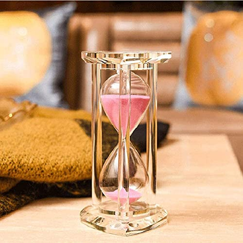 Sandglass4Colors 15/30/60 min sablier en cristal en forme de cœur horloge de sable minuterie cadeau de Noël verre sablier mariage petite amie cadeau maison base de cœur jaune_15 minutes (base de cœur