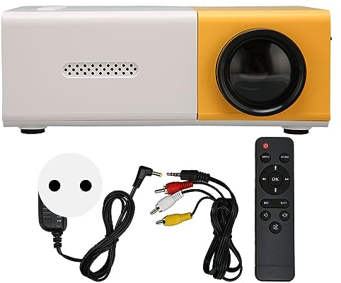 YG300 Mini Proyector Portátil, 4:3 HD 1080P Proyector de Película Pequeña Compatible con USB, HD, AV, Entrada de Tarjeta de Memoria, Pantalla de 60 Pulgadas, Regalo para Niños