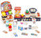 COO11 42pcs Kids Cash Register with Scanner, Kids Supermarket Pretend Play Set. Play Food, Money, Drinks and Accessories, Educational Grocery Store Role Play Set for Boys and Girls Ages 3+