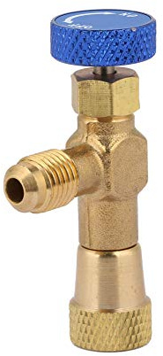 Klimaanlagen-Ventil, R600a Kältemittel R12 Adapter Propan Tankventil Ausbauwerkzeug, 1/4'' Durchflussregelventil für Kältemittelfüllschlauch R22 Durchflussregelventil