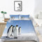 Bettwäsche Set Pinguin Tier Muster Kinder Bettbezug mit 2 Kissenbezug 3 teilig 155x200 cm + 80x80cm Weiche Atmungsaktive Polyster Kids Betten Set mit Reißverschluss