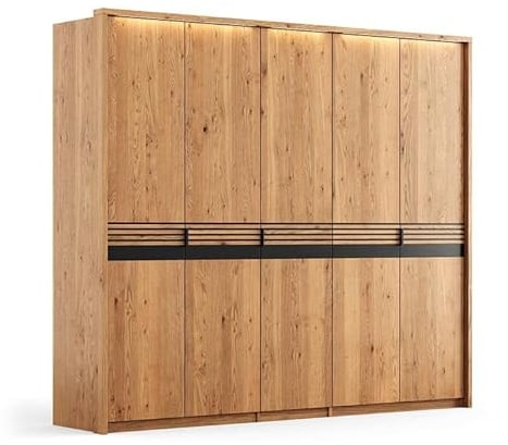 Katmandu Ravello Kleiderschrank Drehtürenschrank 5-türig 256 cm Massivholz Eiche, geölt