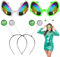 Ainiv 2 Paare Alien Stirnband und Brille, Alien Regenbogenlinse Sonnenbrille, Alien-Antenne Stirnband, Geeignet Als Foto-Requisiten Und Atmosphären-Requisiten Urlaubspartys für Erwachsene und Kinder