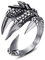 AIFUYUDM Ring Verstellbar 925 Silber Feder Ring Frauen Offene Ring Unisex Vintage Angel Ring Engels Flügel Ring für Damen Frauen Geschenk personalisiert Verlobungsringe Eheringe mit Geschenkbox