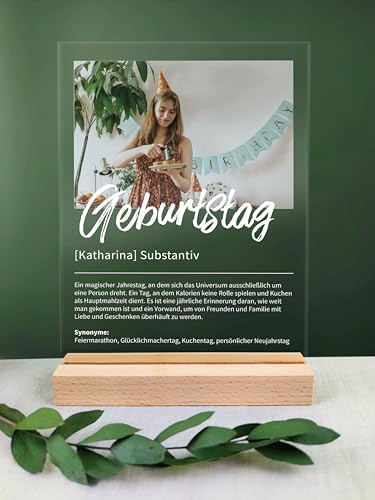 Geburtstag Geschenk personalisiert - Acryl Geschenk - Definition: Geburtstag - Geburtstagsgeschenk Für Frauen, Geburtstagsdeko, Geburtstagsgeschenk Für Männer, Geburtstag Mädchen & Jungen