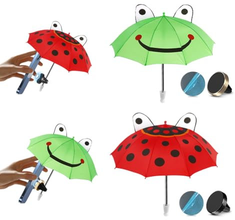 SIEBOLD Mobile Phone Umbrella with Suction Cup Stand - Mini Parasol for Sun Protection and Outdoor Use
