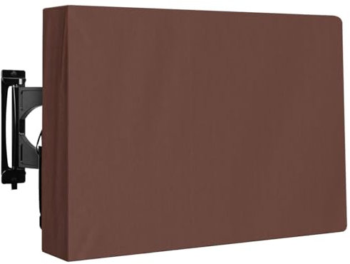 Vailge Waterproof and Weatherproof Outdoor TV Cover for 40-43 inch Outside Flat Screen TV, Heavy Duty 600D Oxford Outdoor TV Enclosure Size 40''W x 25''H x 5.5''D,Brown