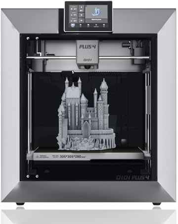 QIDI PLUS4 3D Printer, Max 600mm/s High-Speed Printing, Gen 2 65℃ Active Chamber Heating, Fully Auto-leveling & Auto-calibration, 370°C Direct Extruder with Integrated Nozzle, Print Size 305x305x280mm