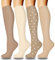 ACTINPUT 4 Paar Kompressionsstrümpfe für Damen Herren, Bunte Stützstrümpfe Kompressionssocken für Sport, Flug, Laufen, Reisen, Radsport, krankenschwester(4105 - Braun,L-XL)