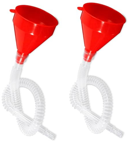 2 Piezas Embudo para Gasolina con Tubo y Boquilla Flexible, Embudo de Plástico para Combustible, Embudos de llenado de Gasolina, Aceite y Diesel para Coches y Motocicletas