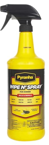Tack Shack of Ocala Pyranha Wipe & Spray Oil Base Fly Spray for Horses, 32oz