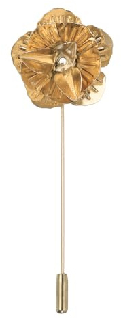 PATIKIL Épingle de Revers Métallique Formelle pour Hommes Doré | Broche Épingle de Revers Florale Rose pour Mariage Banquet Événement Costume, Épingle de Revers pour Hommes
