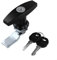 Gdfnmogo T Lock Replacement,Rear Fixing T Handle Lock Tool Box Garage Door Lock With Keys,Antitheft Locking Devices For Caravan Door Lock(Black)