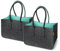 Miqio Filz Shopper | 2-er Set | Einkaufstasche mit Henkel und Innentasche | Einkaufskorb | Tragetasche Filz| Aufbewahrungskorb | Dunkelgrau-Hellblau