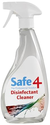 Safe4 Professional Surface Disinfectant Ready to Use - Enhanced Formulation,UK Manufactured,for Effective Virus & Bacteria Protection (500ml,Pack of 1,Odourless)