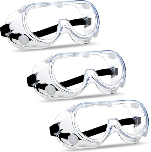 PSFXBM 3Pcs Safety Glasses Eye Protection Goggles Anti Fog Anti Dust Proof Industrial