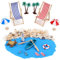 Camptrip 15 piezas de micropaisaje de playa, mini decoración de paisaje, mini tumbonas, conchas, sombrillas, decoración microscópica para decoración de jardín DIY