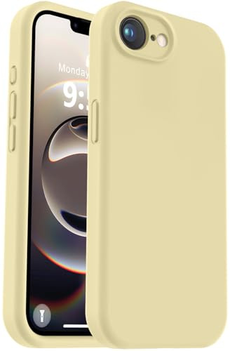 Vooii Compatible with iPhone 17e Case and for iPhone 16e Case, Liquid Silicone Upgrade [Camera Protection] [Fit for Battery Charger Cases] Shockproof Phone Case for iPhone 17e/16e 6.1 -Creamy Yellow