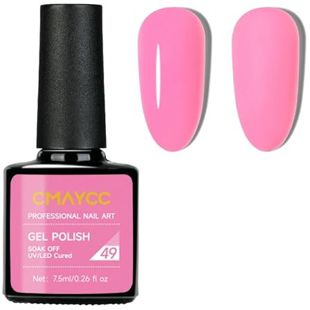 Pink Gel Nail Polish, Baby Pink Gel Nail Varnish, Spring Summer Natural Long Lasting Breathable Non Toxic High Pigmented UV/LED Soak off Gel Nail Polish Nail Art Manicure for Women,8ml