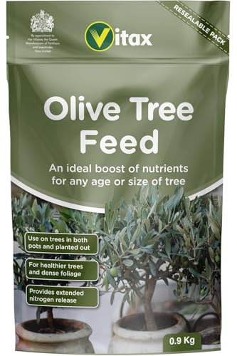 Olive Tree Feed, Suitable For Borders, Pots & Containers, Encourages Healthy Growth, Plant Food, and Garden Products – 900 g (Single Pack)