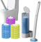 Disposable Toilet Brush, Toilet Bowl Cleaner Brush with 54 Refills,Disposable Toilet Cleaning System with Holder for Bathroom Cleaning (Brush set +18 brush head (3 flavors))