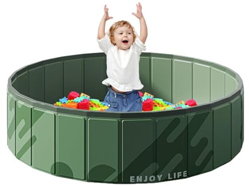 Dog Pool, 100x100x30cm Foldable Dog Paddling Pool, Portable DogBath Tub SwimmingPool, Portable Small P-lastic BathingPool Bathtub, Small PaddlingPool For Puppy Cat Pets Toddler