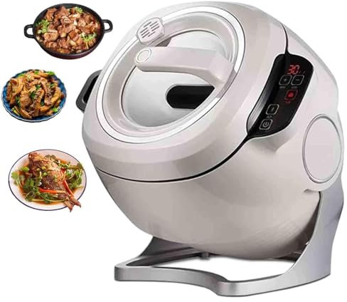 Multi-Function Stir-Fry Machine Cooker,6L Intelligent Auto Cooking Wok Fried Rice Machine,3D All-Round Heating for Stir Frying,Stewing,Cooking,360° Rotation and Three Speed Adjustable