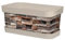 Acan Tradineur - Jardinera de plástico con Plato, Modelo Piedra, Polipropileno, Tiesto, macetero, Recipiente para Plantas, Fabricada en España (Beige - 40 cm)